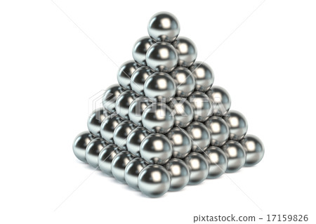 Pyramid of metal balls 17159826