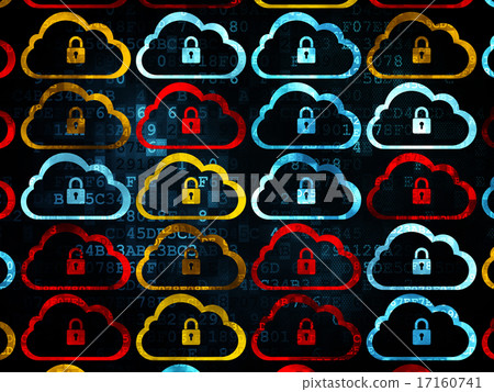 Cloud computing concept: Cloud With Padlock... - Stock Illustration ...