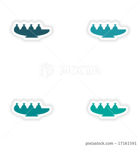 assembly realistic sticker design on paper Japanese dumplings assembly realistic sticker design on paper Japanese dumplings 17161591