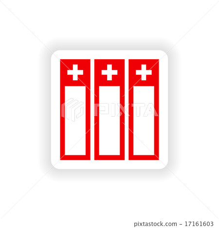 icon sticker realistic design on paper medical records 17161603