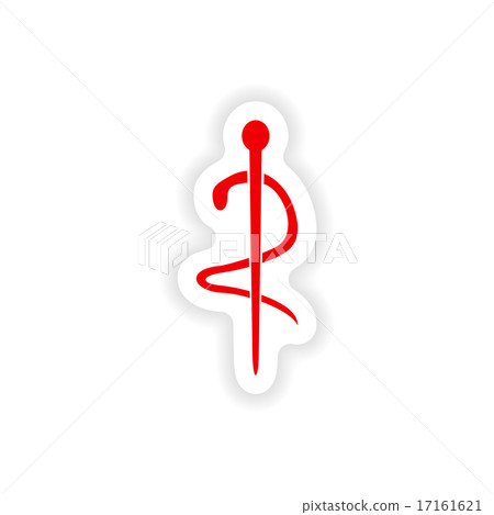 icon sticker realistic design on paper medical emblem 17161621