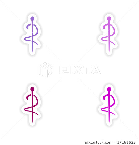 assembly realistic sticker design on paper medical logo 17161622