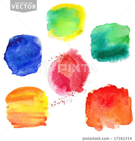 Watercolor splashes.Summer,holiday set. Bright colors 17162314