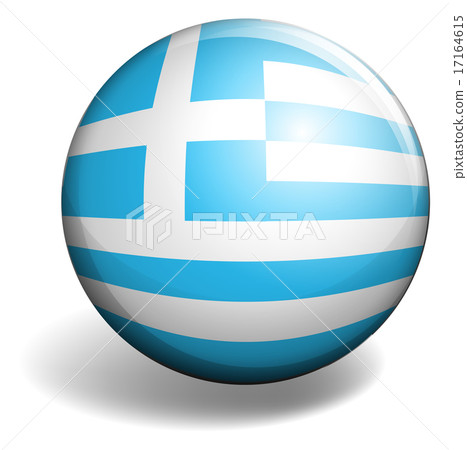 Greece flag on round badge Greece flag on round badge 17164615