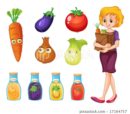 Woman with grocery bag Woman with grocery bag 17164757
