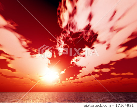 Wind and clouds with the sea 17164981