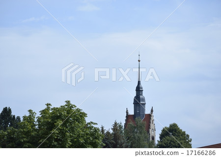 A landscape with a church in the suburb of Dresden (Weißig) 17166286