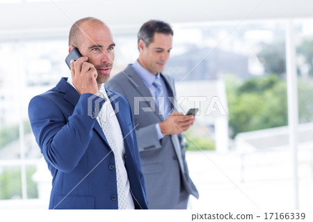 Business colleagues using phones 17166339