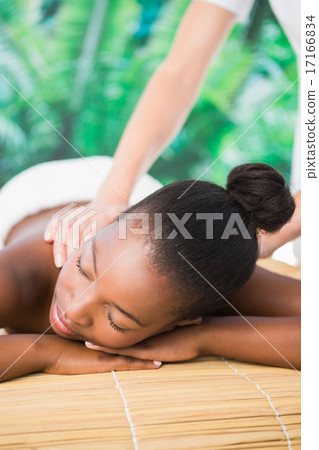 Pretty woman enjoying a back massage 17166834