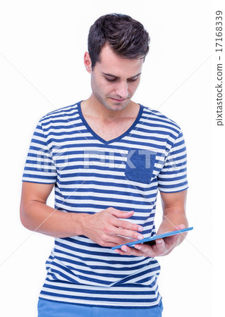 Handsome hipster using tablet 17168339