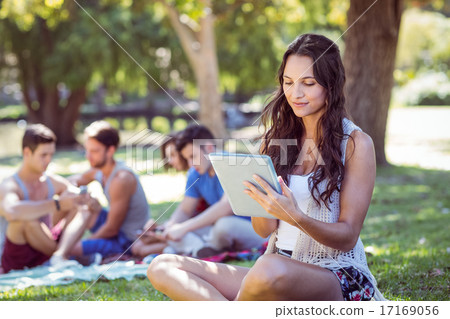Pretty hipster using her tablet 17169056