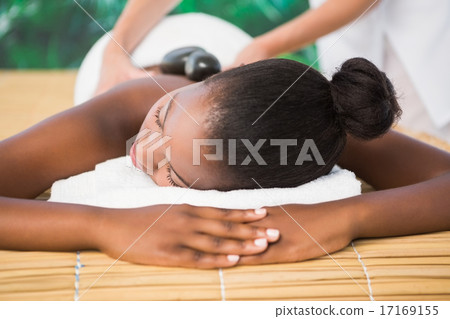 Pretty woman enjoying a back massage 17169155