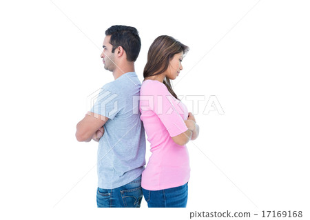Angry couple standing back to back Angry couple standing back to back 17169168