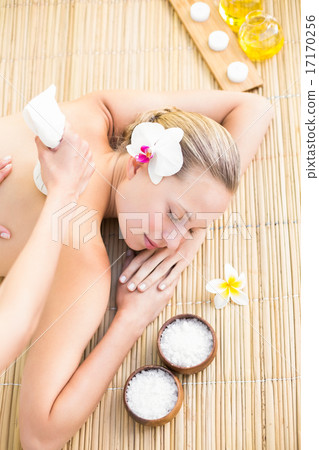 Attractive woman getting massage on her back 17170256