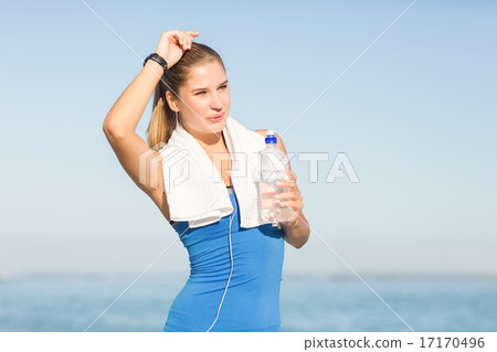 Portrait of beautiful brunette doing break Portrait of beautiful brunette doing break 17170496