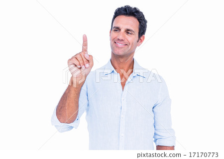 Handsome man showing his finger 17170773