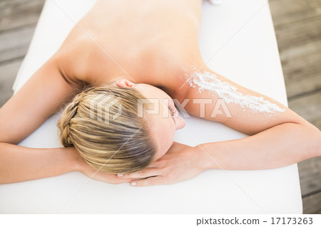 Beautiful woman lying on massage table 17173263