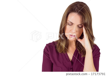 Pretty brunette with headache Pretty brunette with headache 17173791