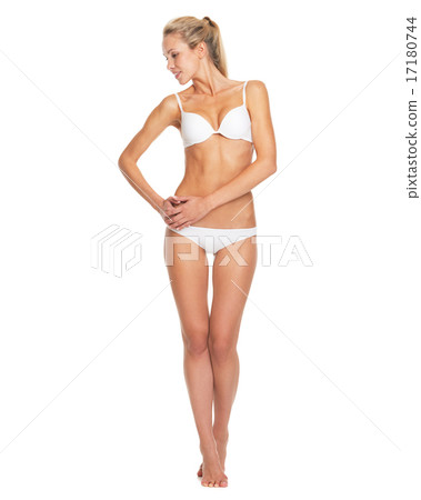Full length portrait of young woman in lingerie 17180744