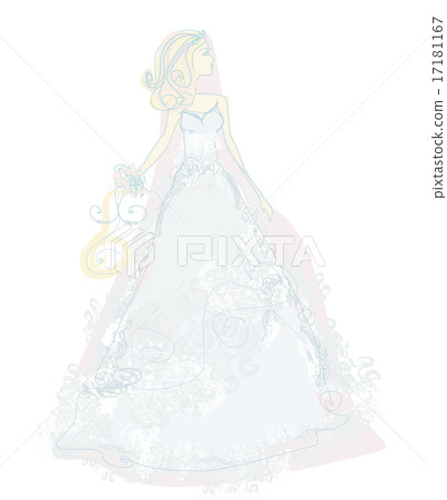 Beautiful bride with flowers card Beautiful bride with flowers card 17181167