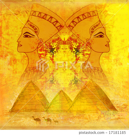 old paper with Egyptian queen old paper with Egyptian queen 17181185
