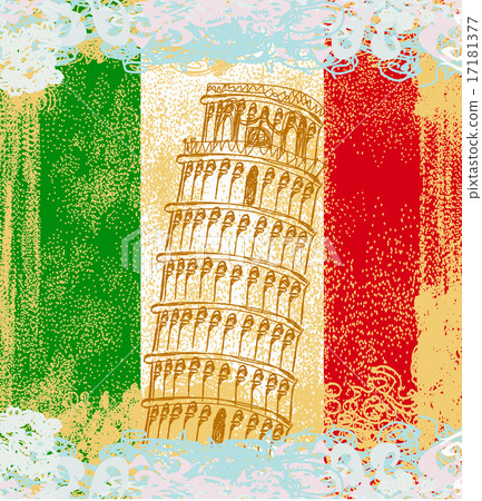 vector pisa tower grunge background vector pisa tower grunge background 17181377