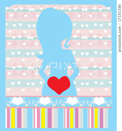 pregnant woman, baby shower card 17181386
