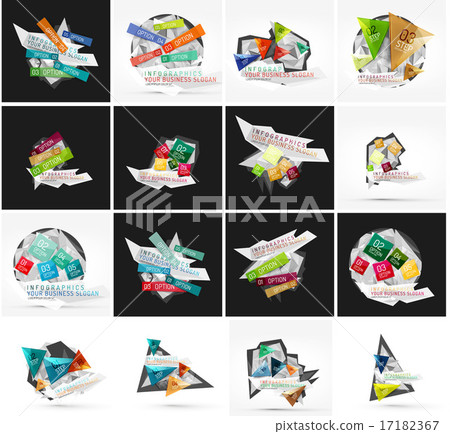 Set of abstract geometric infographic banner templates Set of abstract geometric infographic banner templates 17182367