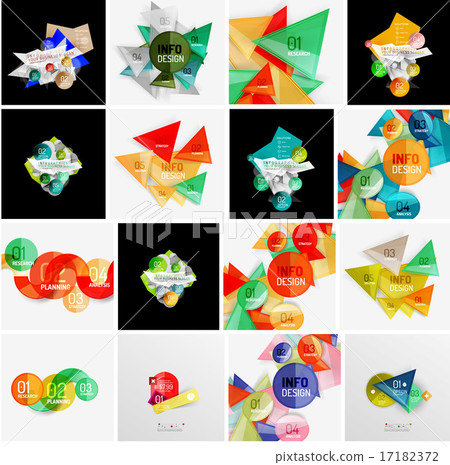 Set of abstract geometric infographic banner templates Set of abstract geometric infographic banner templates 17182372