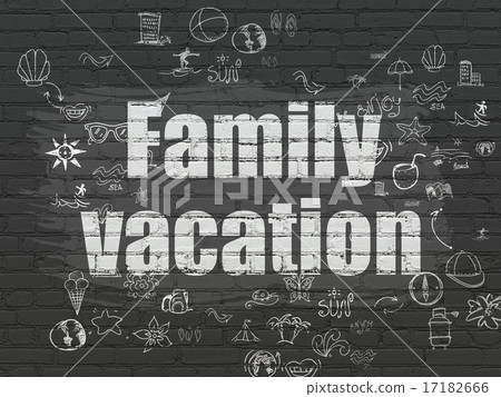 Vacation concept: Family Vacation on wall background 17182666