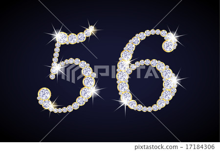 Number 5 and 6 composed from diamonds Number 5 and 6 composed from diamonds 17184306