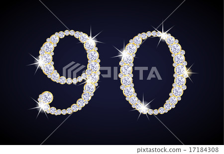 Number 9 and 0 composed from diamonds Number 9 and 0 composed from diamonds 17184308