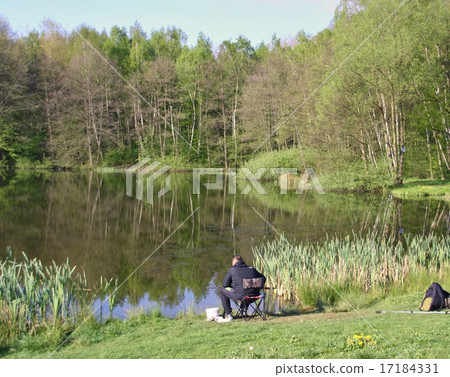 fisherman and the pond fisherman and the pond 17184331