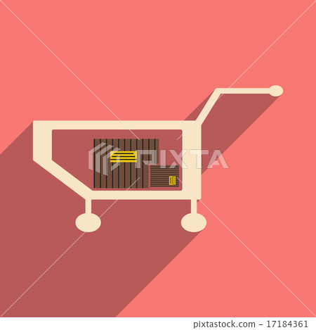 Flat with shadow icon and mobile application truck boxes Flat with shadow icon and mobile application truck boxes 17184361