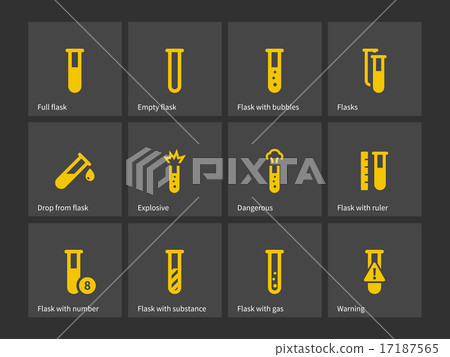 Laboratory test tube icons. 17187565
