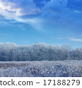 winter forest among snow fields landscape 17188279