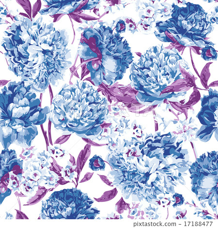 Seamless Pattern with Pink Peonies, Vector Illustration Seamless Pattern with Pink Peonies, Vector Illustration 17188477