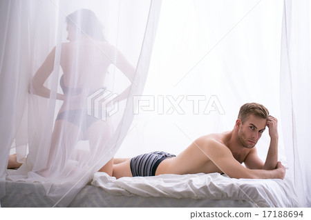 Sad morning in the bedroom of a young couple 17188694