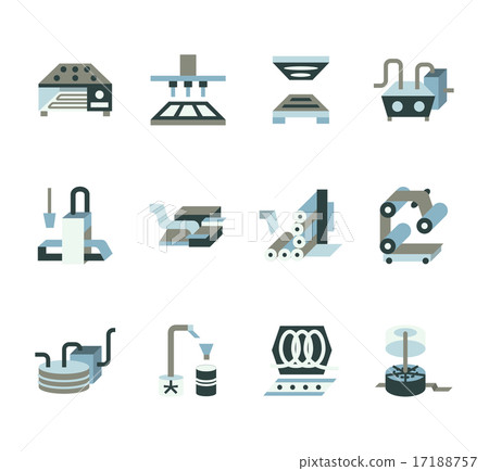 Processing of food flat vector icons 17188757