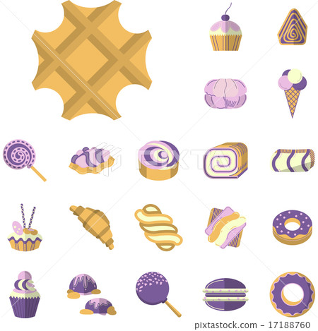 Colored vector icons for desserts 17188760