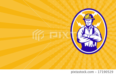 Business card Electrician Construction Worker  17190529