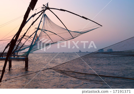 Chinese Fishing nets at sunset 17191371