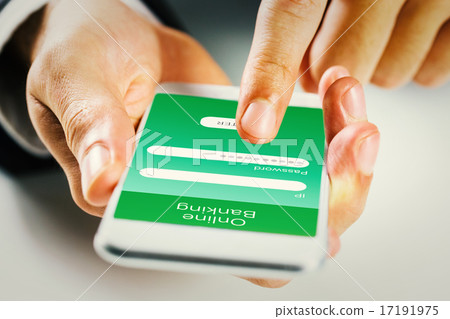 Composite image of man using smartphone 17191975