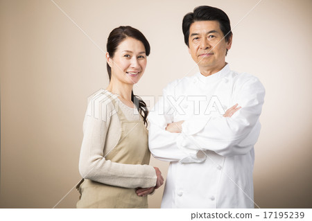 Senior men with cock clothing and senior women of aprons 17195239