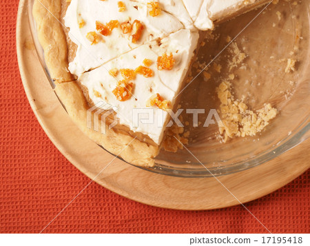 Butterscotch Cream Pie with caramel on topping 17195418