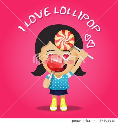 happy woman carrying big lollipops happy woman carrying big lollipops 17195550