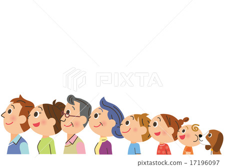 Three generation families looking up at the sky 17196097