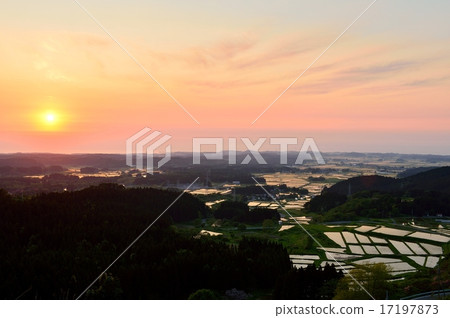 Sunset over Shonai plain 17197873