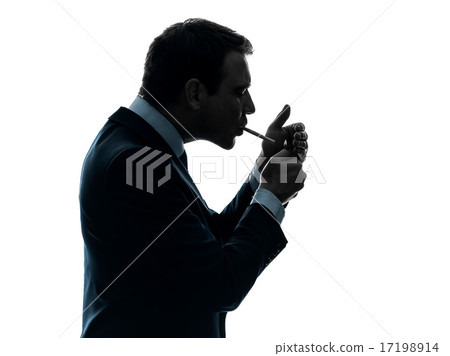 man smoking cigarette silhouette 17198914