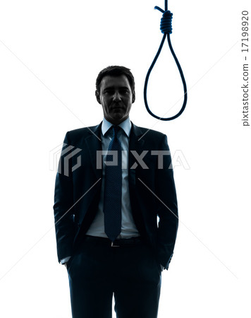 man judge in front of  hangman noose silhouette 17198920